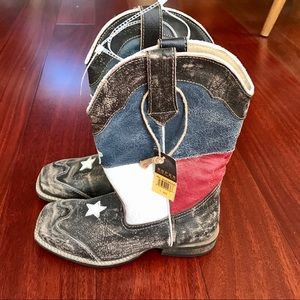 Roper Kid’s Texas Flag Leather Boots